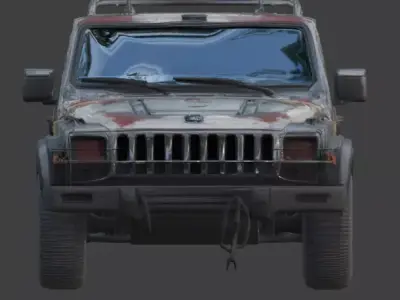 Post-Apocalyptic Survival SUV 3D Model Low-poly 3D model