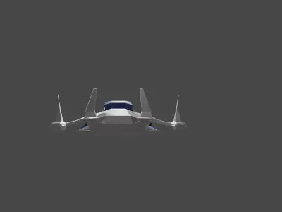 Spaceship spacecraft Low-poly 3D model