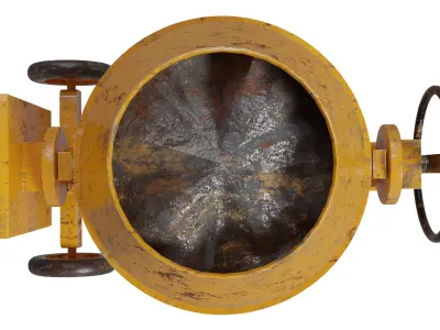 Portable Concrete Mixer Low-poly 3D model