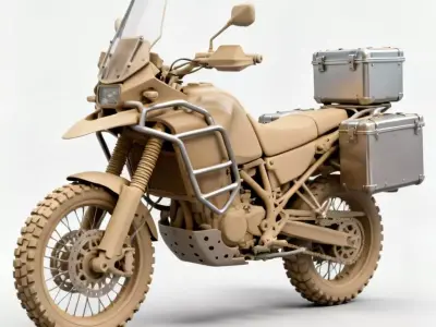Rugged Desert Adventure Touring Motorcycle 3D Model Low-poly 3D model