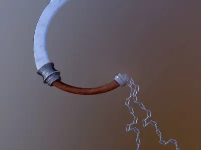 Sword hanging from chain 3D model