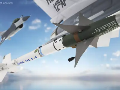AIM-9 Sidewinder Air to Air Missile 3D model