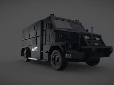 Riot Truck Low-poly 3D model