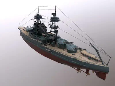 USS Arizona Battleship Low-poly 3D model