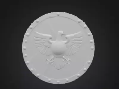 Roman style soldiers shield Low-poly 3D model