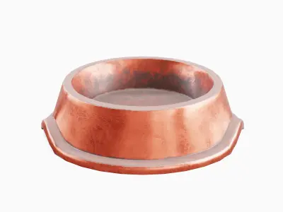 Metal Dog Bowl 01 Low-poly 3D model