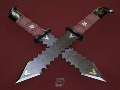 Knife two swords Low-poly 3D model purchase