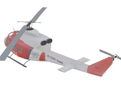 Bell UH-1N Twin Huey Low-poly 3D model