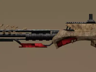 Stylized LowPoly Gameready gun Free low-poly 3D model