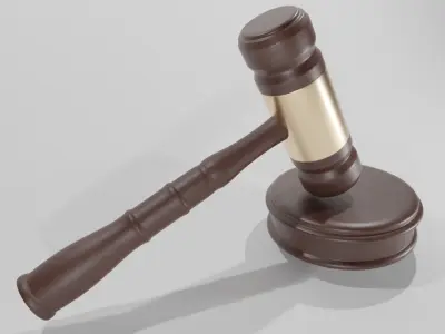 Judge Hammer Low-poly 3D model