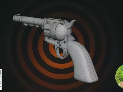 Antique Western Revolver - Classic Six-Shooter Pistol 3D model