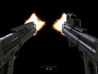 SBG Bullpup Shotgun Low-poly 3D model