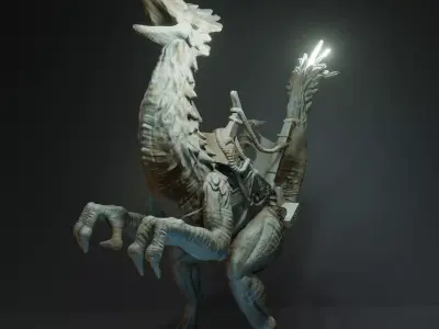 Velociraptor with saddle Free 3D print model