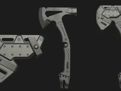 Camping Axe PBR Low-poly 3D model