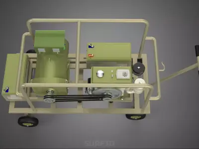KHAKI BEIGE MILITARY ARMY DESERT DIESEL GENERATOR SET GENSET FDE 3D model