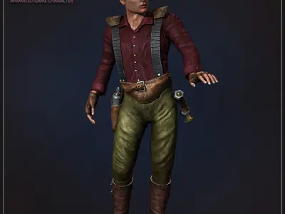 Captain Scott Dow  Low-poly 3D model