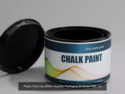 Plastic Paint Can Packaging Set  350ml and 750ml Blank Label PBR