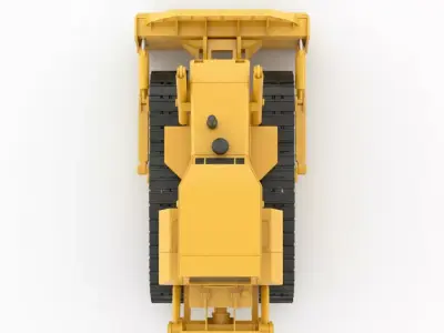 Heavy Construction Tracked Bulldozer Low-poly 3D model