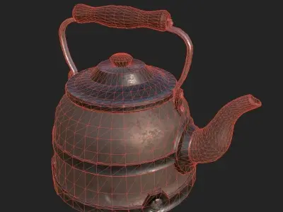 Old Chinese TeaPot 4K PBR  Low-poly 3D model