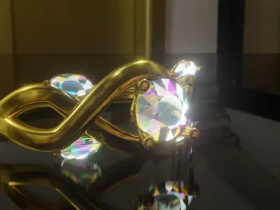 Golden Diamond Ring  3D model