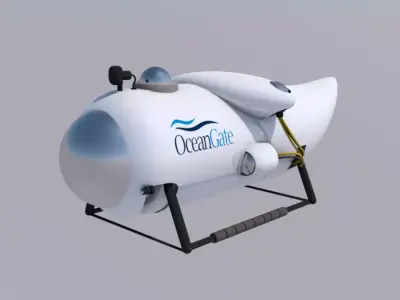 ocean gate Bluegate Titan Submarine oceangate Low-poly 3D model