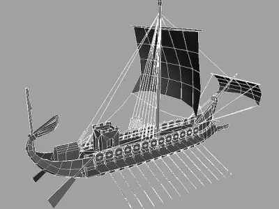 Roman Galley Low-poly 3D model