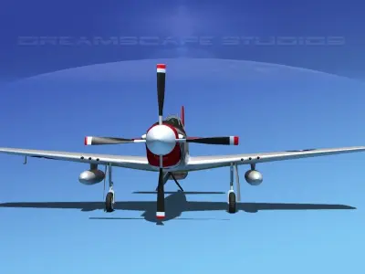 North American P-51B Mustang V11 3D model