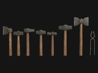Ironwork Tools Low-poly 3D model