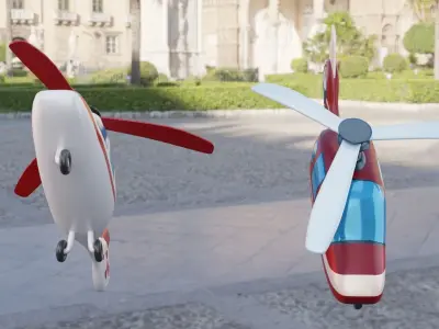 Cartoon Helicopter Low-poly 3D model order