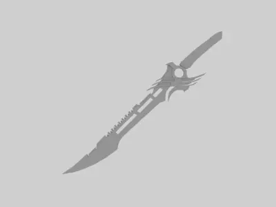 Voidfang Cyber Blade Futuristic Sci-Fi Sword Game Ready  Low-poly 3D model