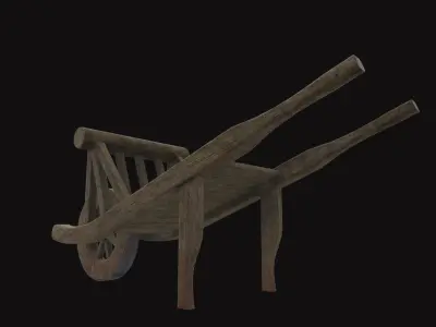Medieval Wagon Low-poly 3D model get