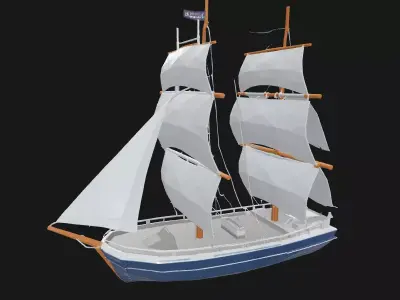 Low Poly Sailboat 3D Model 3D model