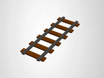 Low Poly Train Rails Low-poly 3D model