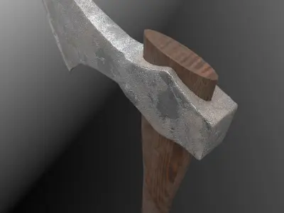 Small and old axe Free low-poly 3D model