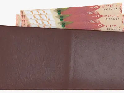 HongKong 1000 Dollar Wallet Money Purse 3D model