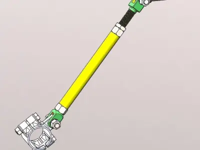 Strut pipe wrench with handle 3D model