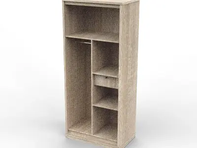 Modern Mirrored Wardrobe Armoire Closet FlatPack Free 3D model purchase