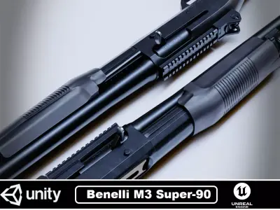 Benelli M3 Super-90 Low-poly 3D model