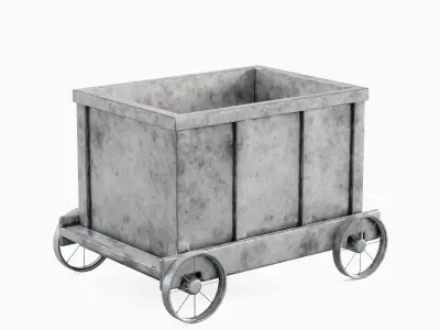 Mining Trolley 02 Low-poly 3D model