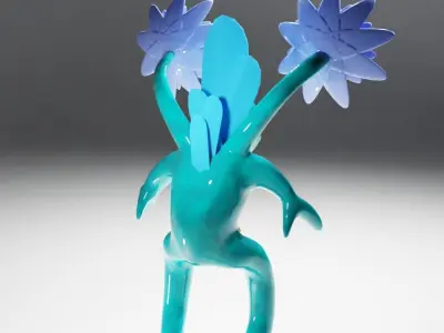 sci-fi creepy monster with big eyes 3D model