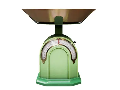 Retro used kitchen Scales  weight 6 color vintage da1 Low-poly 3D model