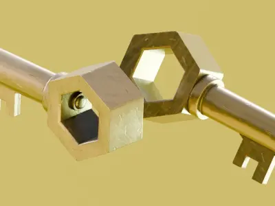 Low poly - Stylized Game Items - Key Low-poly 3D model