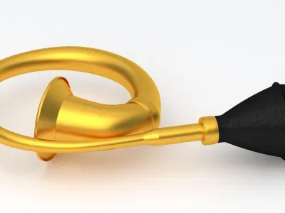 Vintage Vehicle Horn Gold 02 3D model
