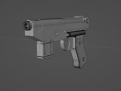 Imperial Armored Commando Blaster Pistol 3D model