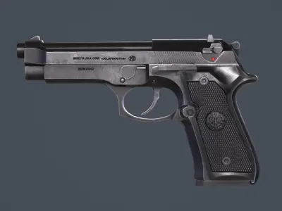 Beretta 92FS Low-poly 3D model get