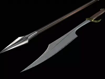 Spartan Weapons Low-poly 3D model