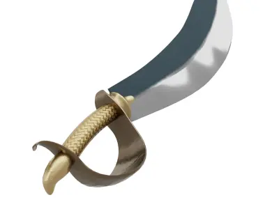Sabre Pirate Sword Low-poly 3D model