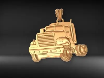 Semi Trailer Truck Pendant Necklace Jewerlry  3D print model