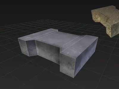 Brick stone block Low-poly 3D model
