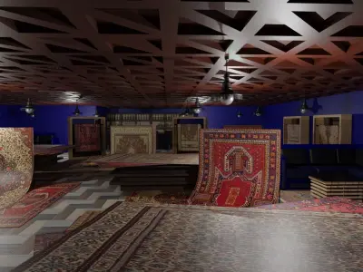 Carpet Rug Store Low-poly 3D model